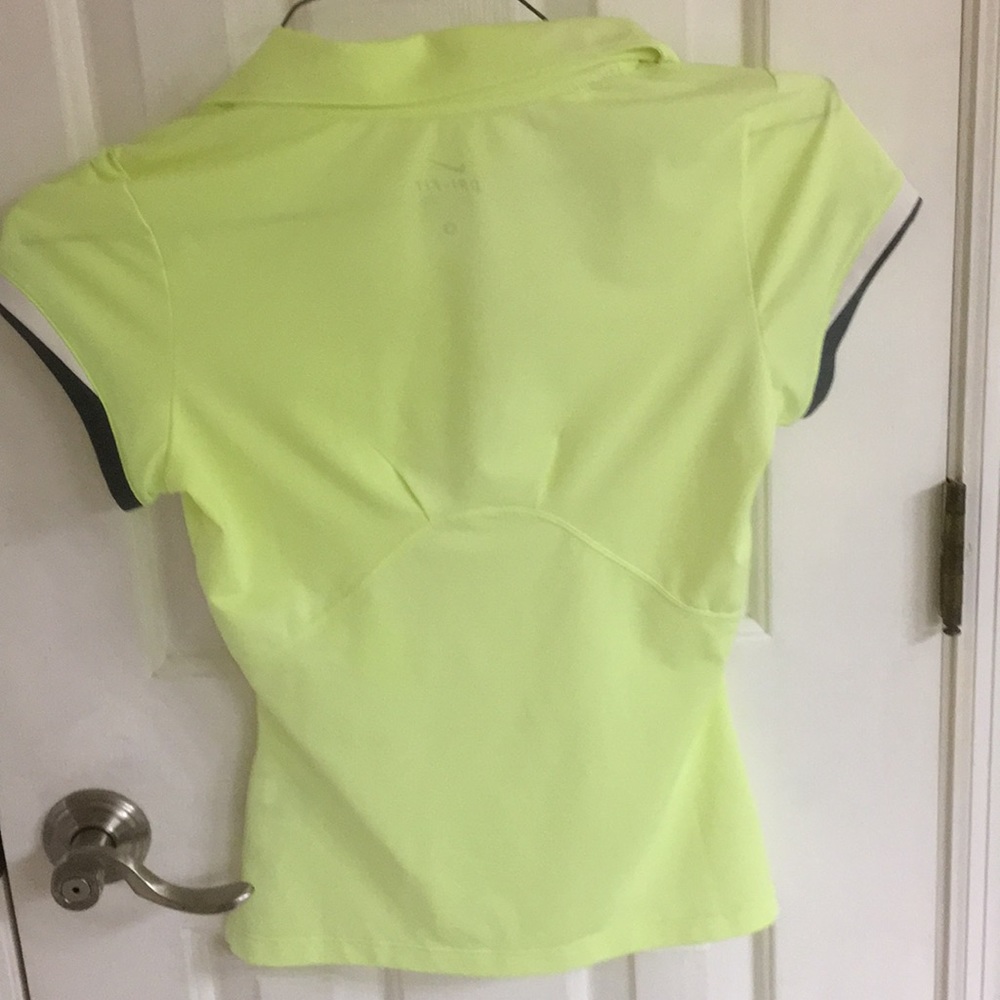 Nike yellow dri-fit collared top - Picture 2 of 3